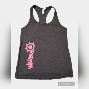 WarFab Armor Women's Gray Pink Logo‎ Racerback Tank Top Medium